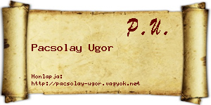 Pacsolay Ugor névjegykártya